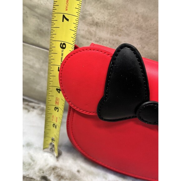 Disney Minnie Mouse Red W/Black Bow Adjustable Strap Purse Handbag Crossbody - Picture 3 of 12